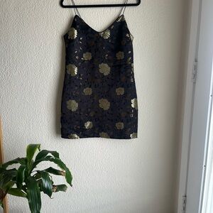 Elegant Black and Gold Floral Dress